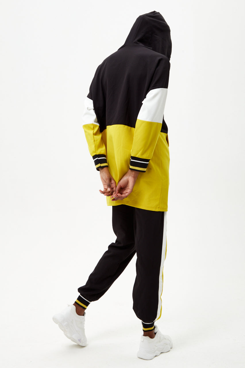 Black and Yellow Colour Block tracksuit