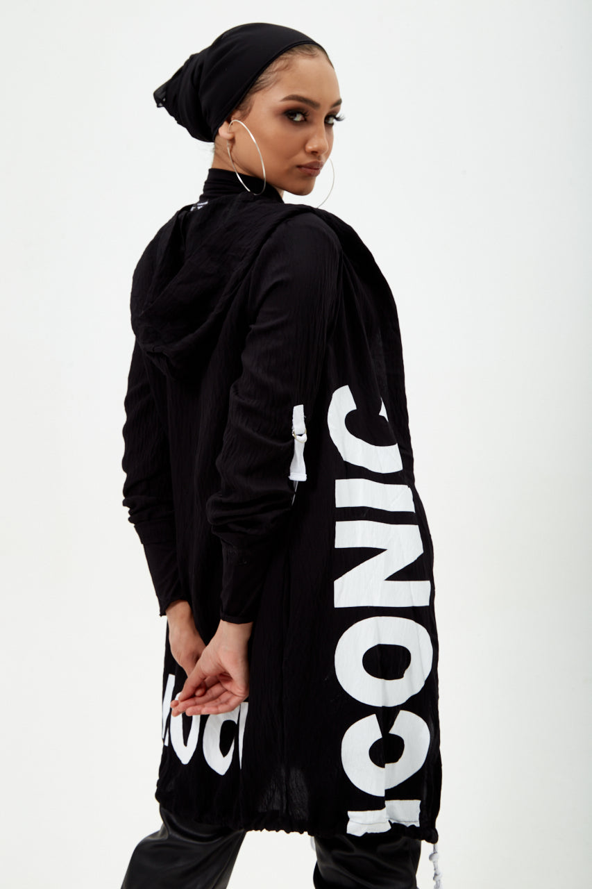 Oversize Black Iconic Hoodie