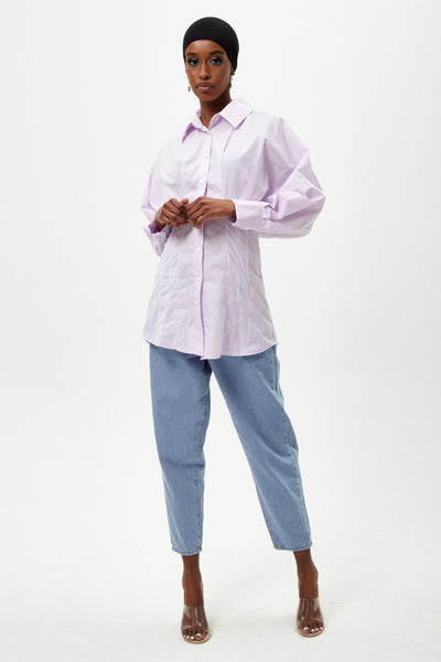 Lilac Long Sleeve Poplin Shirt