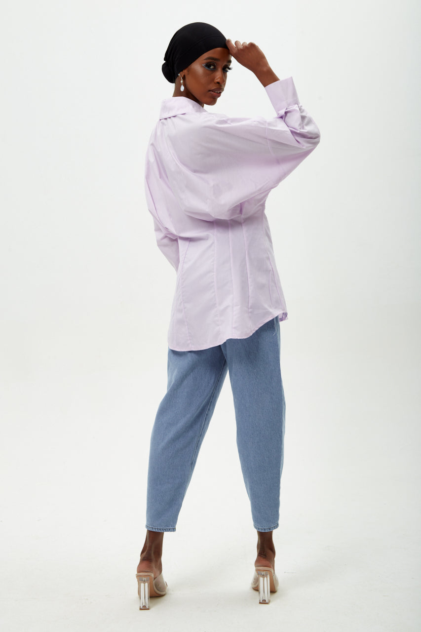 Lilac Long Sleeve Poplin Shirt