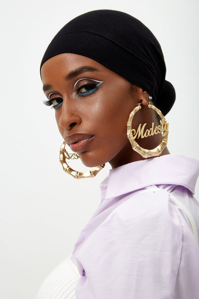 Gold Plated Bamboo Modesty Earrings